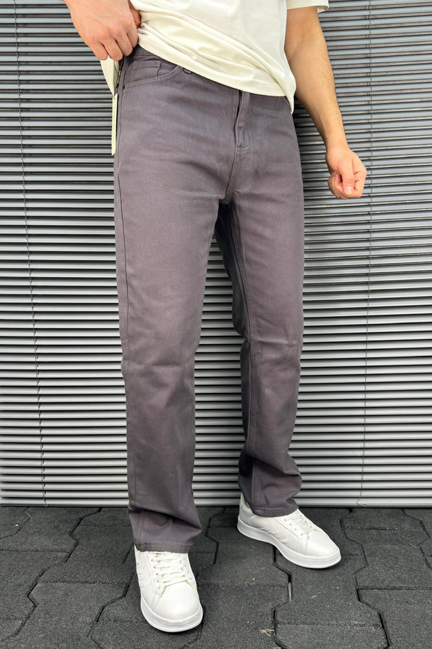 Siyah Baggy/Bol Paça Gabardin %100 Pamuklu Rahat Pantolon TMNSS25PL00039 - 3