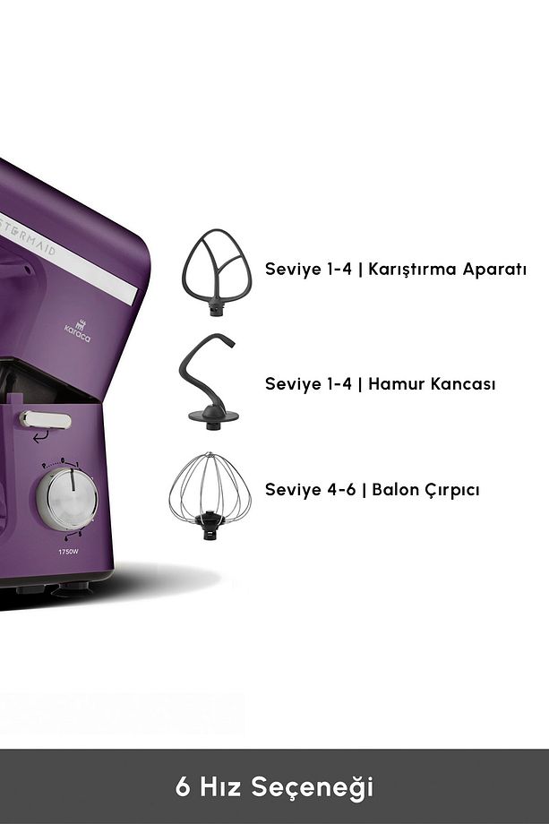Mastermaid Chef Pro Çift Kollu Stand Mikser Grape Purp 1750 W - 8