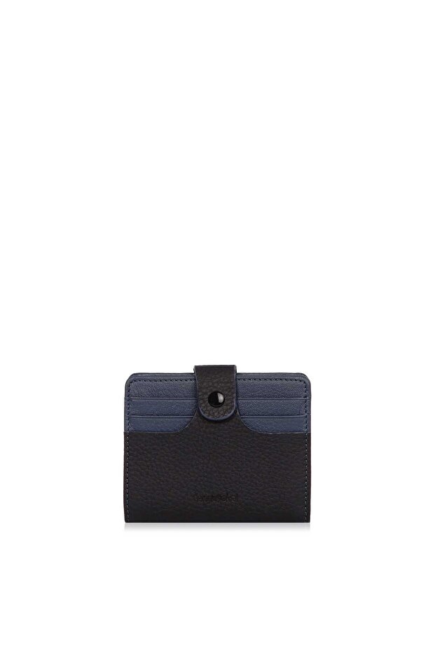 Genuine Leather Card Holder with Money Compartment 2481-black-parlement