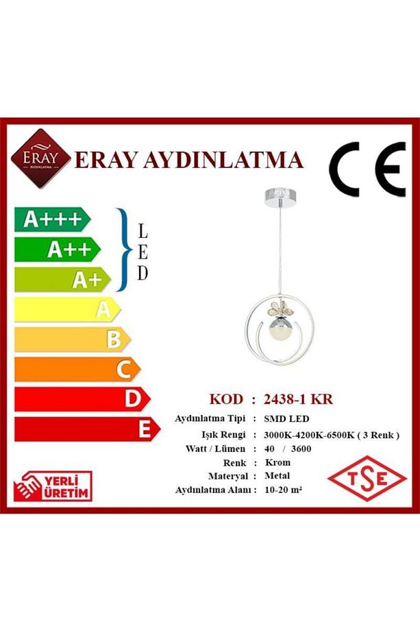 2438-1 Krom Led Avize - 4