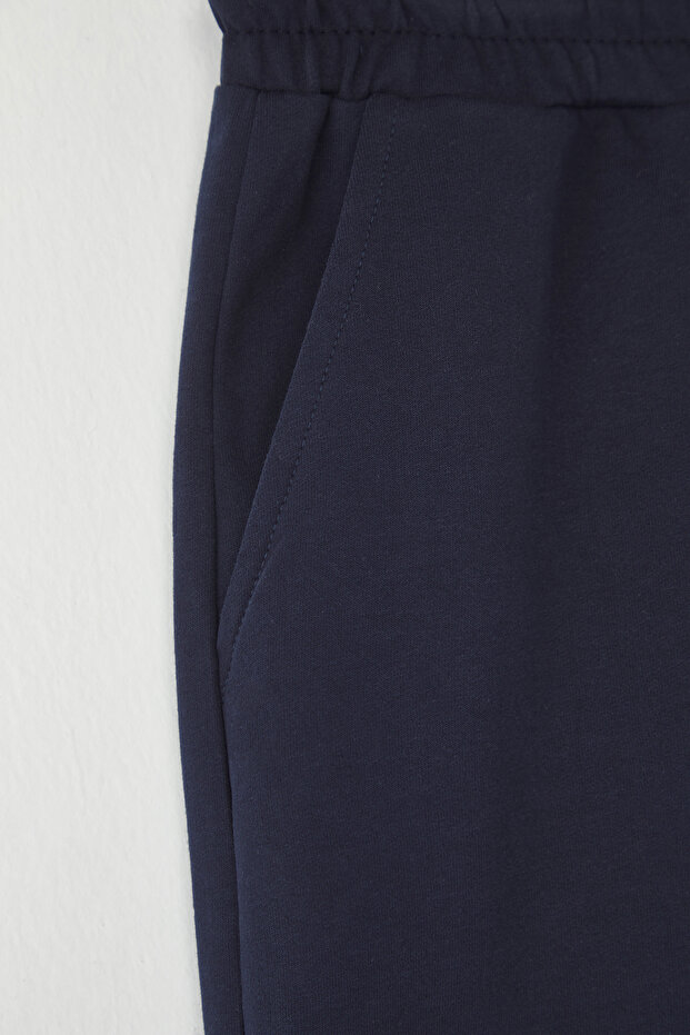 Lacivert Oversize/Geniş Kesim Manhattan Nakışlı Şort & Bermuda TMNSS25SR00036 - 6