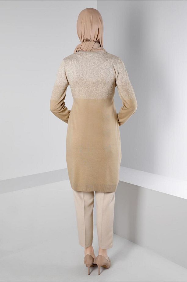 Taşlı Simli Triko Tunik 43248 - 3