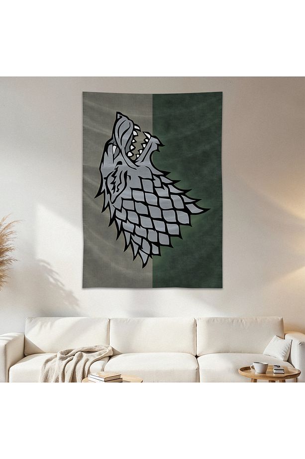 Game Of Thrones Stark Duvar Örtüsü Duvar Halısı Birinci Kalite Saten Kumaş Poster - 1