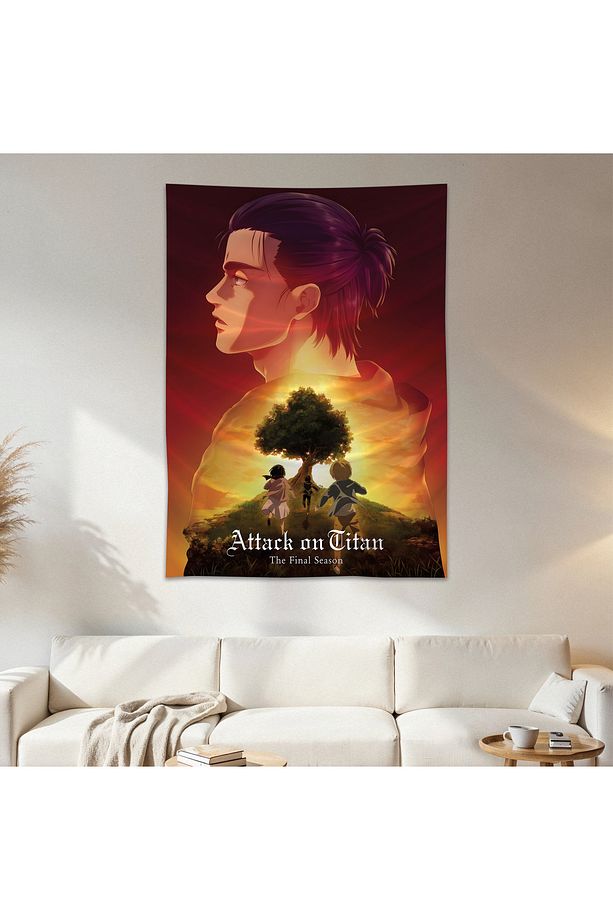 Attack On Titan Duvar Örtüsü Duvar Halısı Birinci Kalite Saten Kumaş Poster - 1