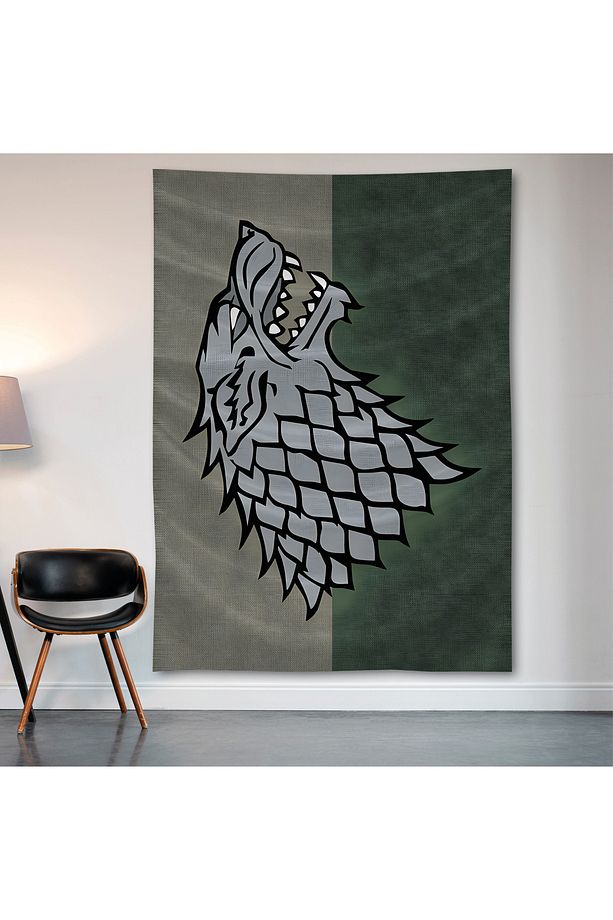 Game Of Thrones Stark Duvar Örtüsü Duvar Halısı Birinci Kalite Saten Kumaş Poster - 2