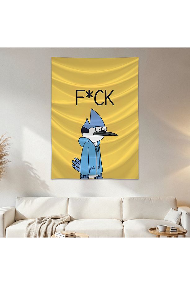 Regular Show Duvar Örtüsü Duvar Halısı Birinci Kalite Saten Kumaş Poster - 1