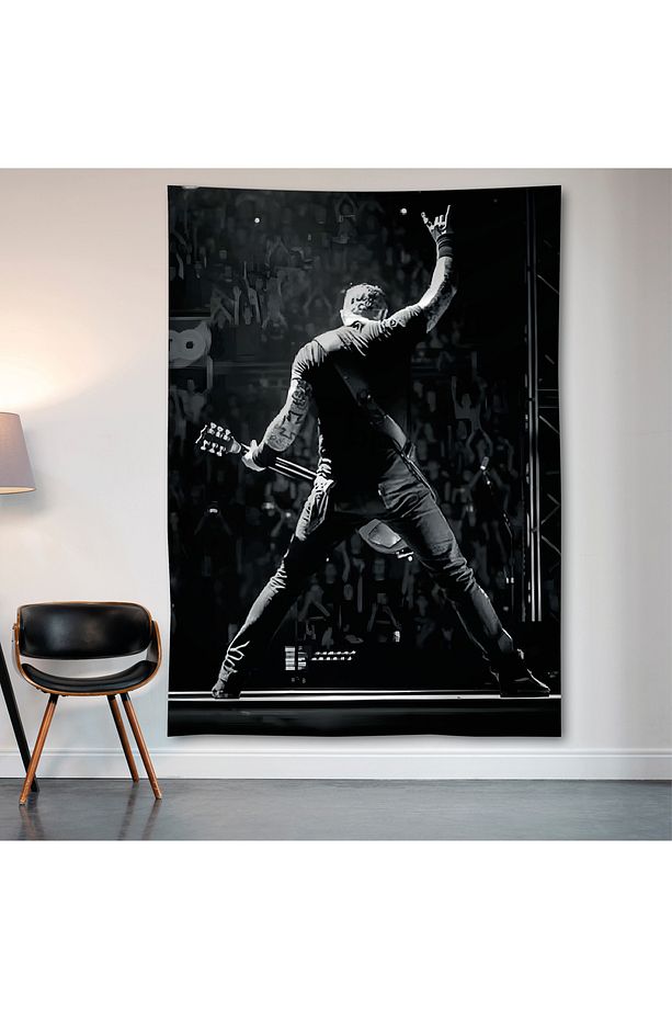 Metallica Duvar Örtüsü Duvar Halısı Birinci Kalite Saten Kumaş Poster - 2