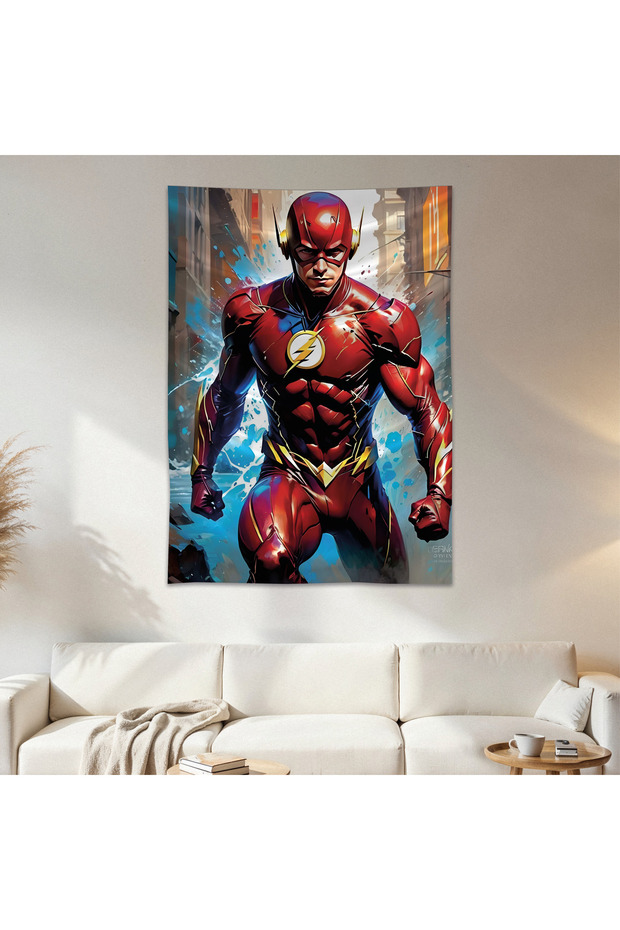 The Flash Wall Drape Wall Tapestry First Quality Satin Fabric Poster