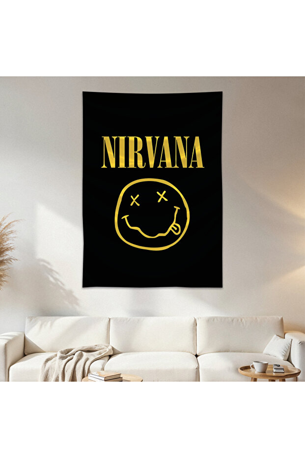 Nirvana Wall Cloth Wall Tapestry First Quality Satin Fabric Poster