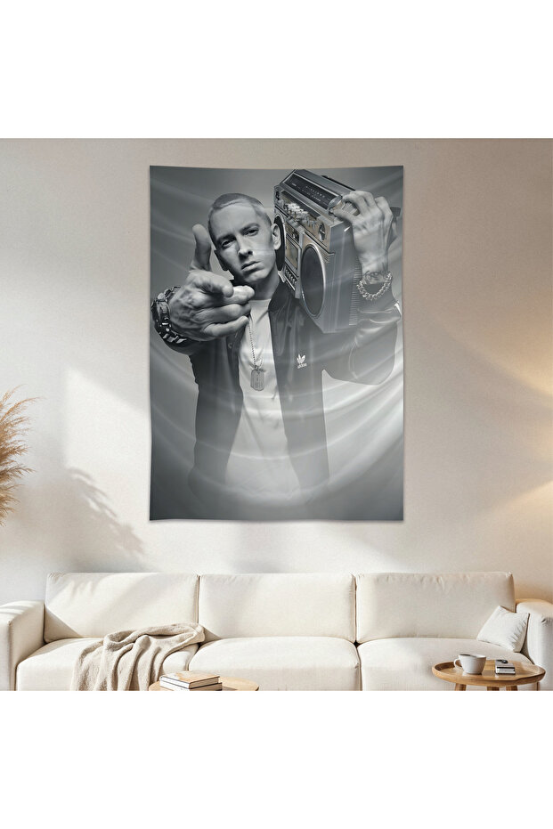 Eminem Wall Cloth Wall Tapestry First Quality Satin Fabric Poster