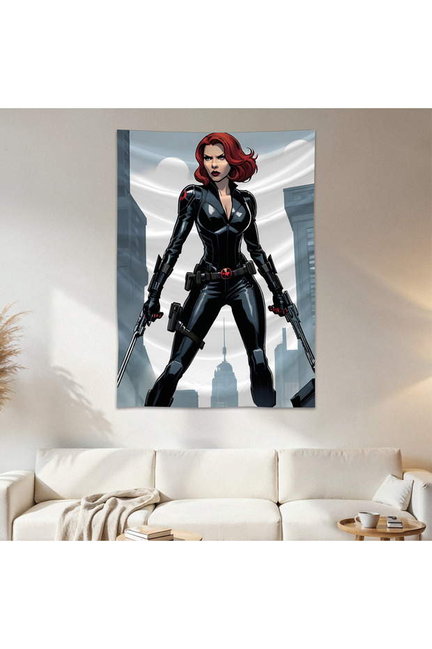 Black Widow Wall Drape Wall Tapestry First Quality Satin Fabric Poster