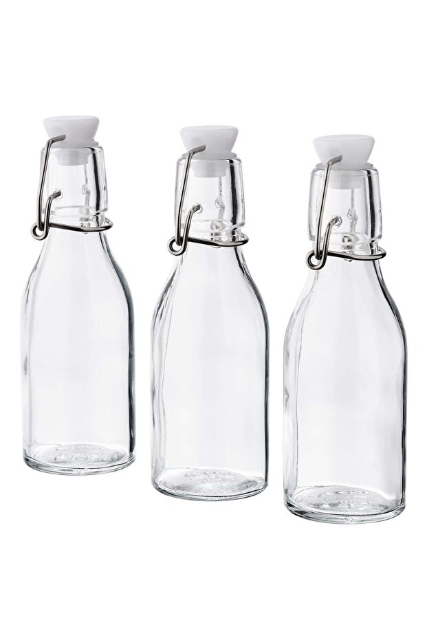 KORKEN Bottle with stopper, clear glass, 15 cl