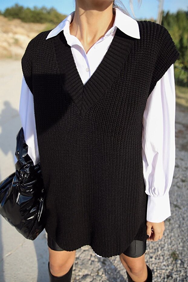 Dámsky čierny V-výstrih s rozparkom Ropa 65-70-50 C Veľkosti - 4