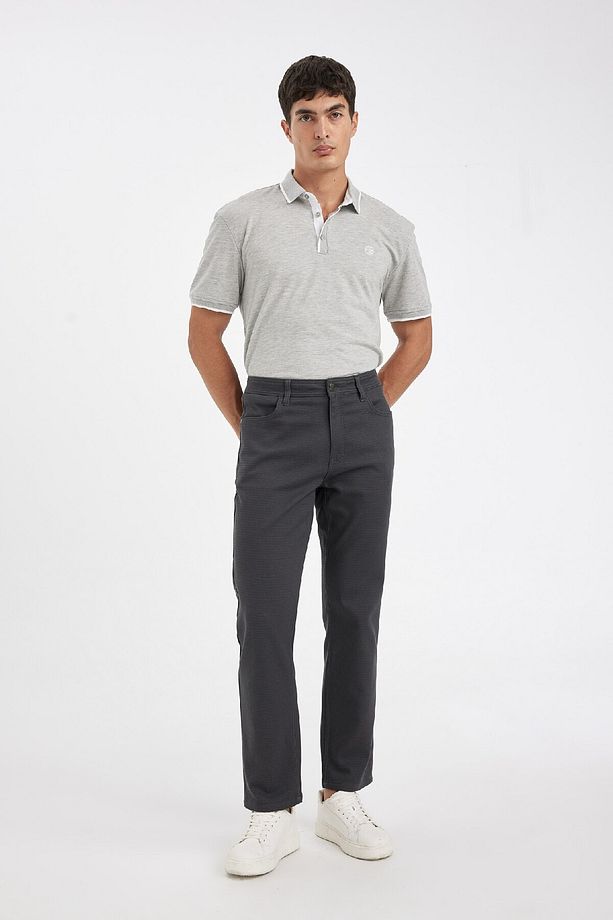 Regular Fit Normal Kesim Pantolon Düz Paça Cepli Basic Düz D1049ax24wn - 4