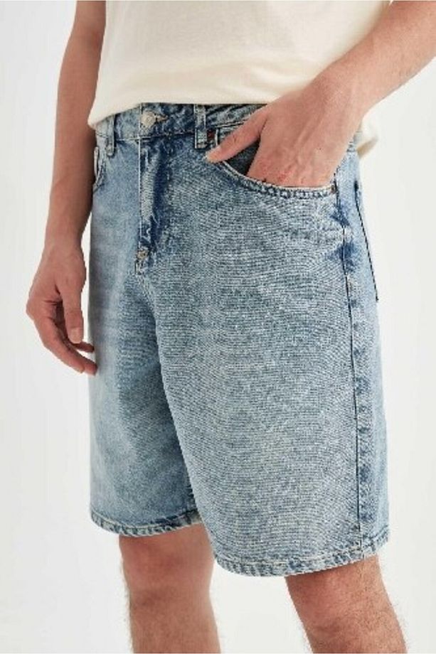 Straight Fit Jean Bermuda Şort D3937AX24SM - 5