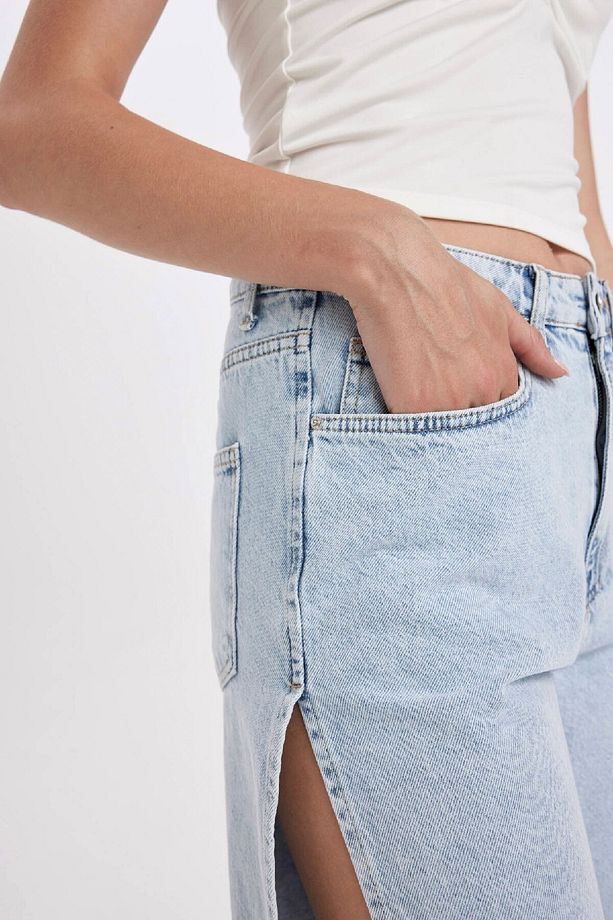 Yüksek Bel Jean Bermuda Şort D4580ax24hs - 7