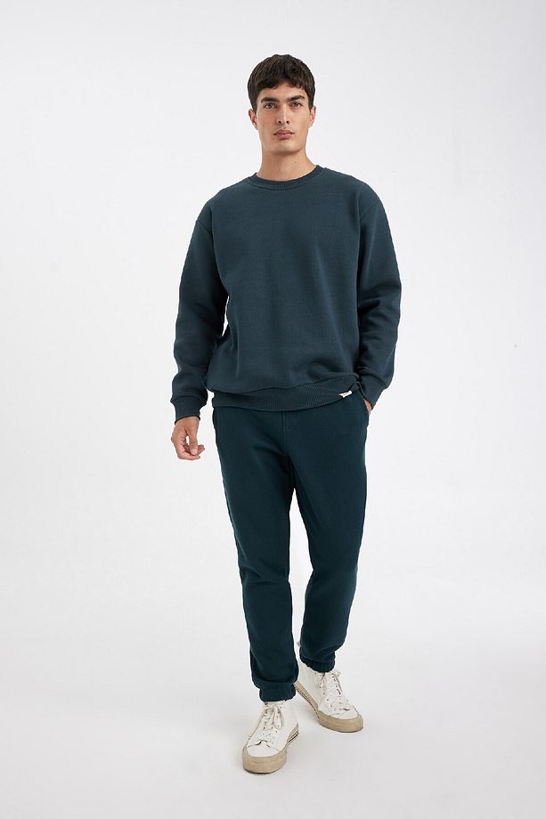 Relax Fit Kalın Jogger Eşofman Altı Basic Düz Beli Bağcıklı Lastikli Paça Cepli U7438az24au - 5