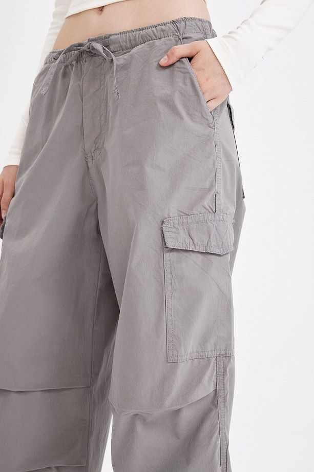 Coool Paraşüt Poplin Pantolon Basic Düz Cepli Beli Lastikli A6266ax24au - 5