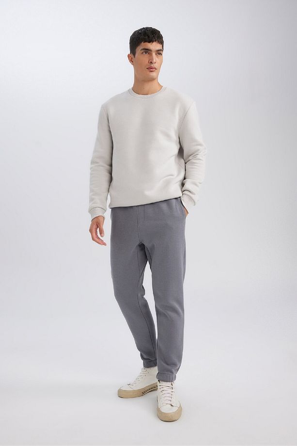 Relax Fit Kalın Jogger Eşofman Altı Basic Düz Beli Bağcıklı Lastikli Paça Cepli U7438az24au - 1