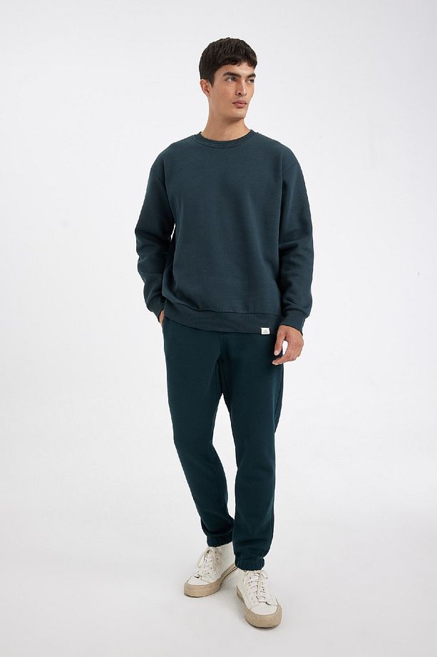 Relax Fit Kalın Jogger Eşofman Altı Basic Düz Beli Bağcıklı Lastikli Paça Cepli U7438az24au - 3