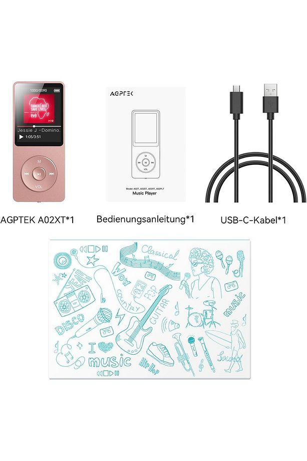 MP3 Çalar 32 GB Bluetooth 5.3, 1.8 İnç Ekran, 70 Saat Çalma Süresi - 2