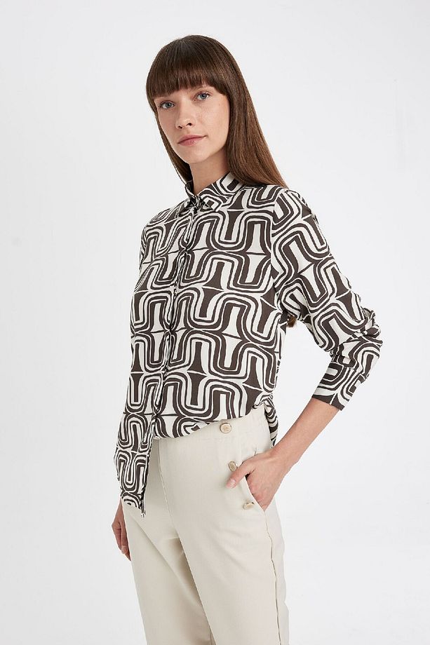 Regular Fit Desenli Uzun Kollu Gömlek I8266az24au - 3