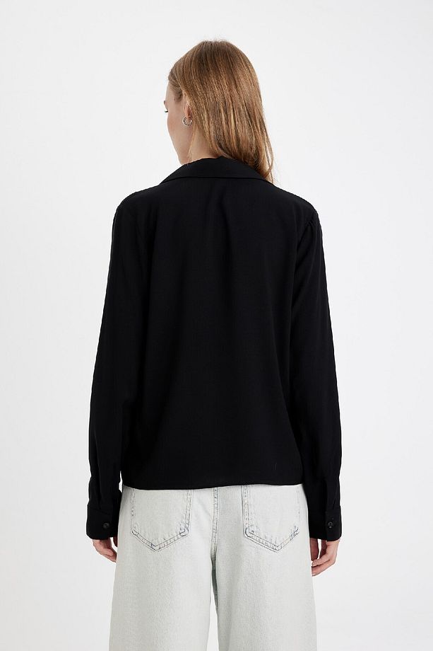 Regular Fit Basic Düz Düğmeli Uzun Kollu Gömlek N2518az24au - 6