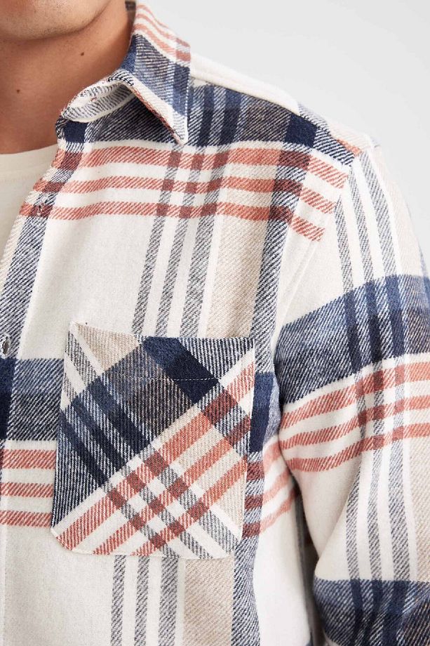 Regular Fit Kareli Oduncu Flanel Uzun Kollu Gömlek D4180ax24wn - 5