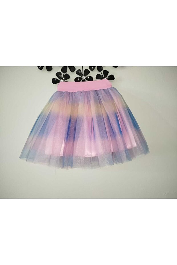 Printed Patterned Tutu Skirt, Girl's 23 April Skirt, (Lined) Tutu Tulle Skirt