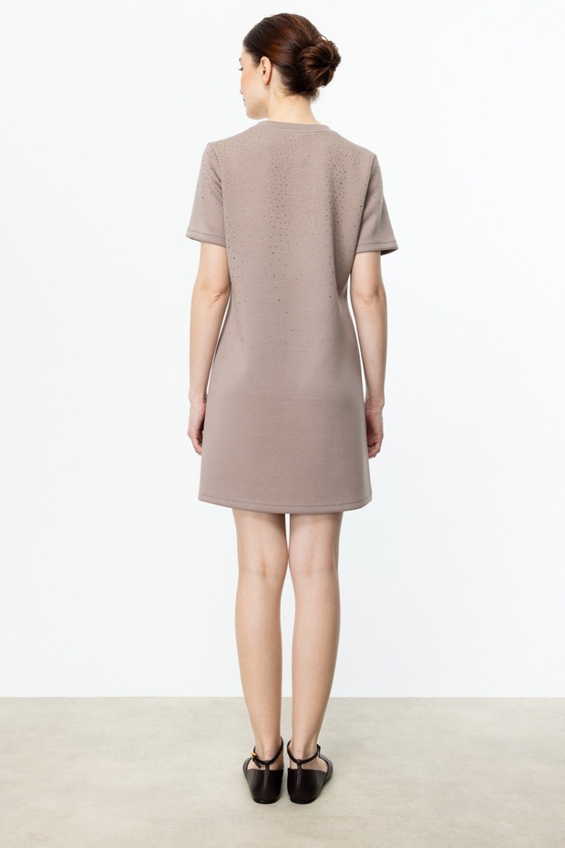 Taşlı Mini Boy Elbise - 7