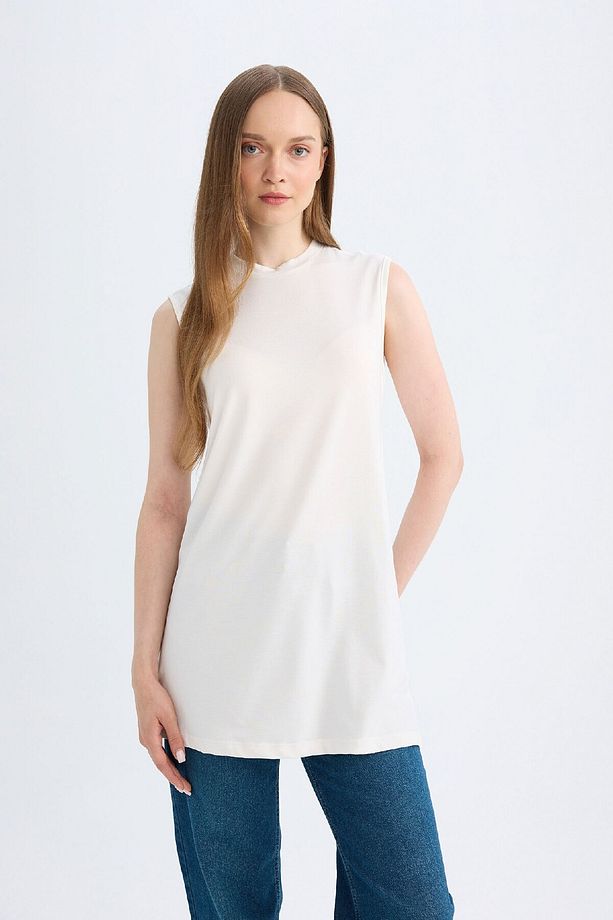 Siyah Regular Fit Bisiklet Yaka Kolsuz Basic Düz Tunik A8352ax24au - 4