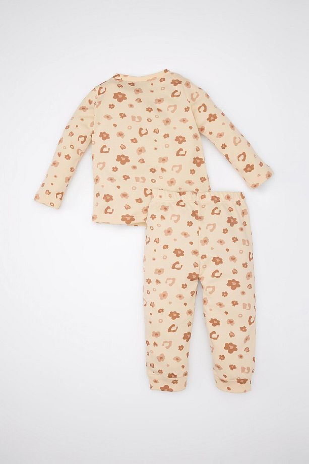Kız Bebek Pijama Takımı Leopar Desenli Uzun Kollu Üst Uzun Alt D5368a524wn - 4
