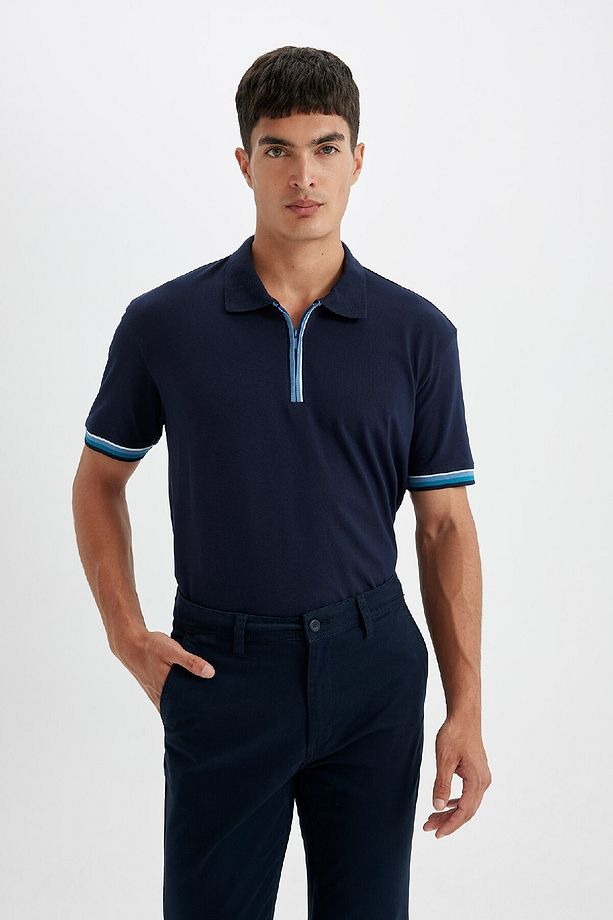 New Regular Fit Polo Yaka Kısa Kollu Tişört D6000ax24sm - 1