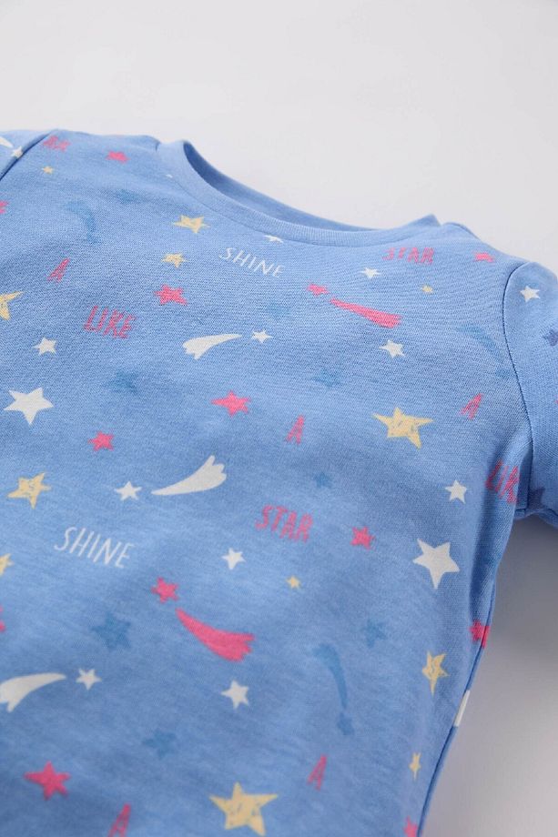 Kız Bebek Pijama Takımı Gökkuşağı Baskılı Uzun Kollu Fitilli Kaşkorse Üst Uzun Alt D5371A524WN - 3