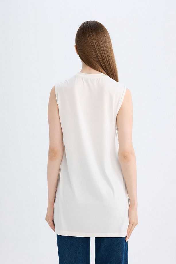 Siyah Regular Fit Bisiklet Yaka Kolsuz Basic Düz Tunik A8352ax24au - 6