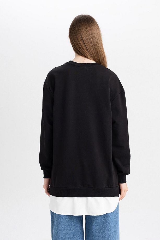 Regular Fit Bisiklet Yaka Basic Düz Sweatshirt Tunik A9529ax24au - 6