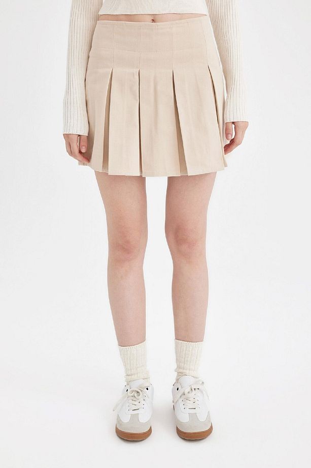 Coool Piliseli Normal Bel Basic Düz Gabardin Mini Etek D5265ax24au - 5