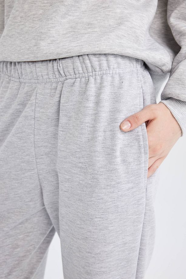 Jogger Eşofman Altı Beli Paçası Lastikli Cepli Uzun Boy Basic Düz D6646ax24wn - 6