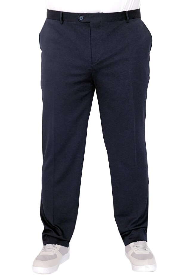 بنطلون قماش رجالي مقاس XL كبير من Mode XL Tintin 21027 أزرق داكن