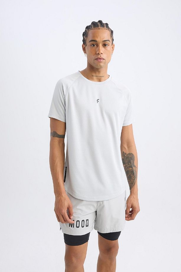 DeFactoFit Slim Fit Dar Kesim Bisiklet Yaka Baskılı Sporcu Kısa Kollu Tişört V2887AZ25SP - 5