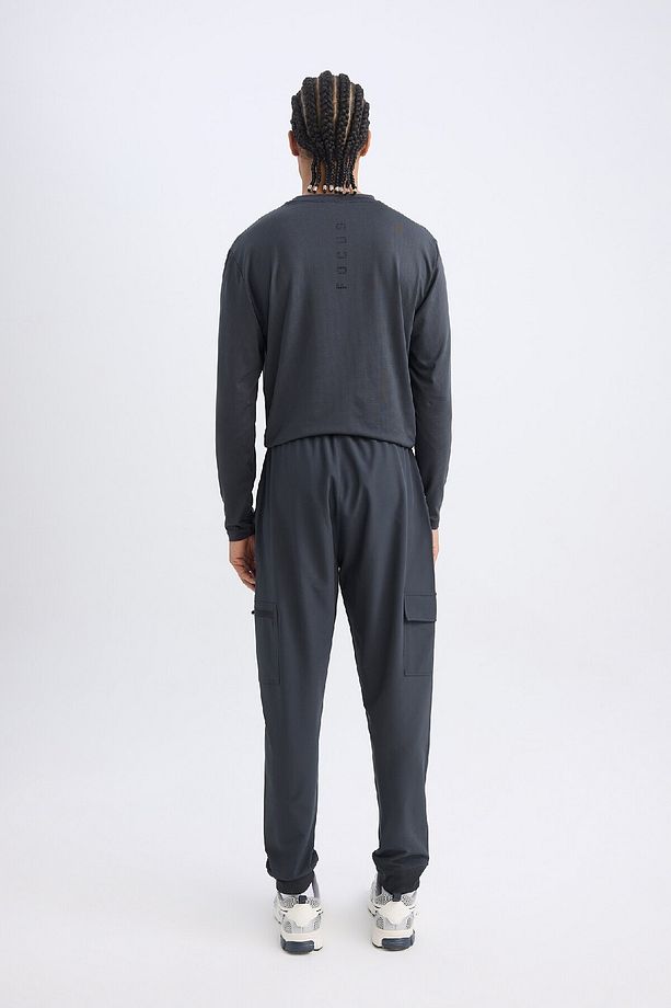 Fit Jogger Eşofman Altı Standart Fit Beli Bağcıklı Basic Düz Lastikli Paça Cepli D1901ax24au - 6