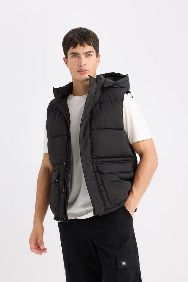 Regular Fit Kapüşonlu Fermuarlı Cepli Şişme Yelek D6285ax25sp - 1