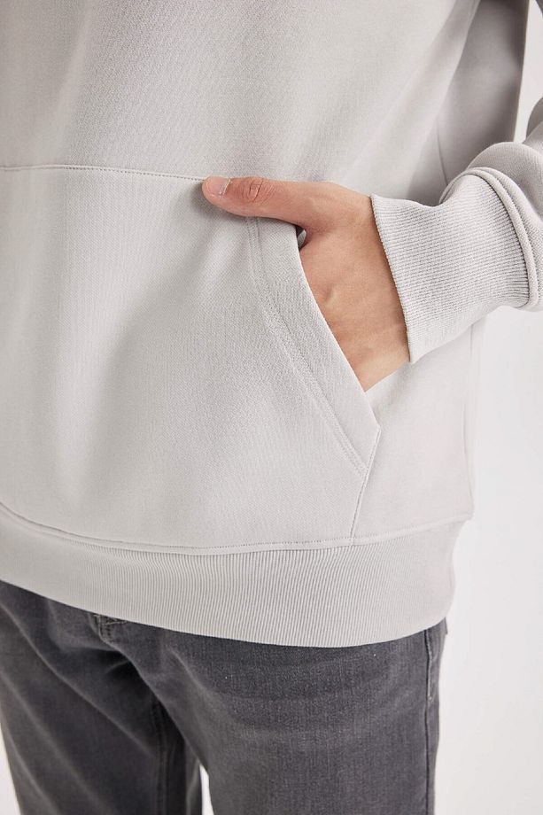 Regular Fit Kapüşonlu Kanguru Cepli Içi Yumuşak Tüylü Basic Düz Sweatshirt X8283az25sp - 7
