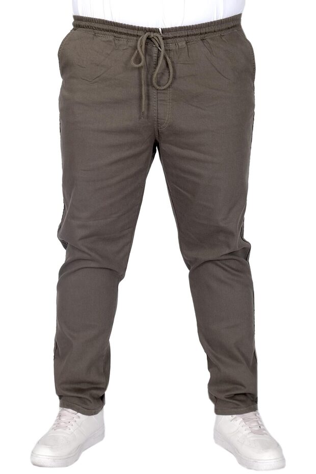 Fashion XL Plus Size Men's Pants Gabardine Straight Leg Jogger 21929 Khaki
