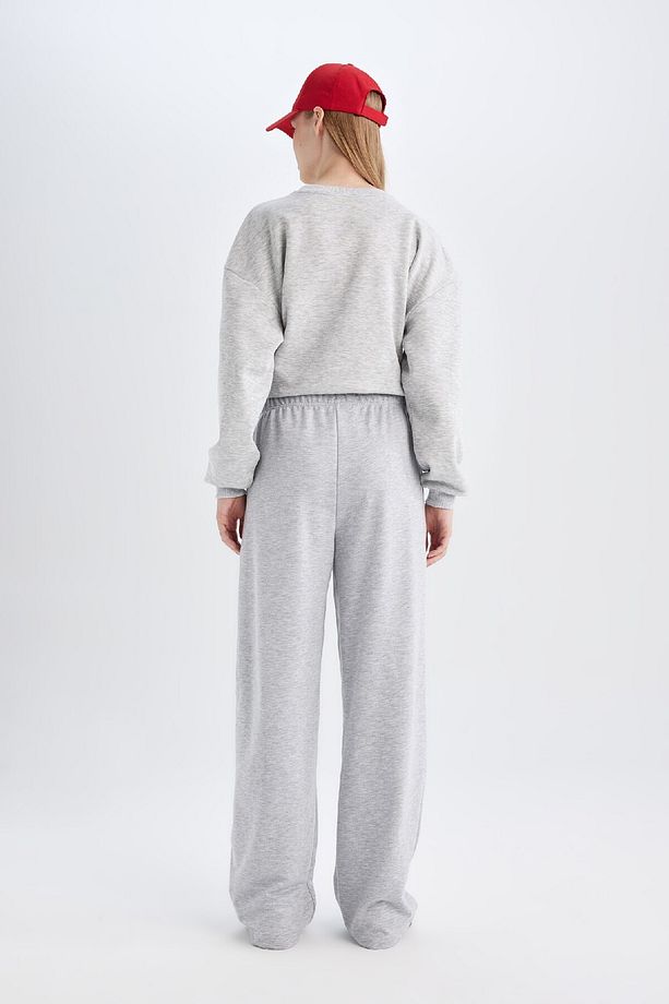 Straight Fit Beli Lastikli Eşofman Altı Uzun Boy Bağcıklı Cepli Basic Düz D6667ax24wn - 6