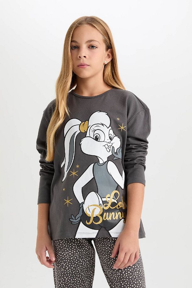 Kız Çocuk Pijama Takım Looney Tunes Uzun Kollu Üst Beli Lastikli Uzun Alt D6657a824wn - 3