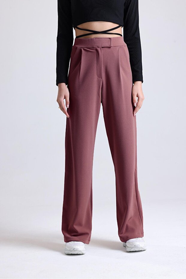 Women's Wide Leg Lycra Velcro Closure Elastic Palazzo Trousers – Cherry Rot
