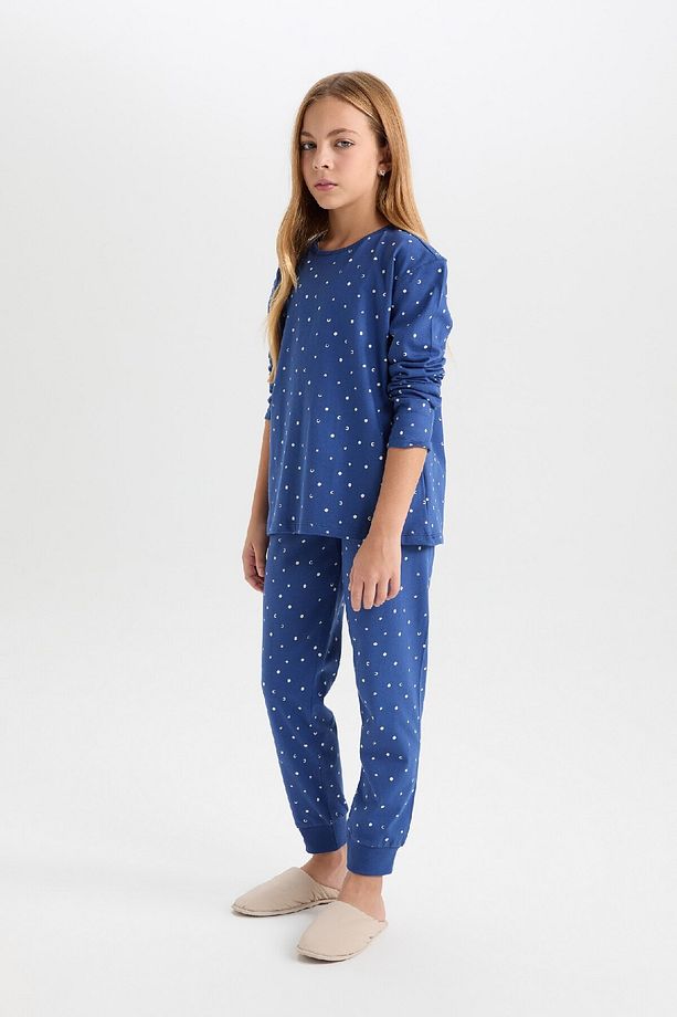 Kız Çocuk Pijama Takım Desenli Uzun Kollu Üst Beli Lastikli Uzun Alt D7746a824wn - 2