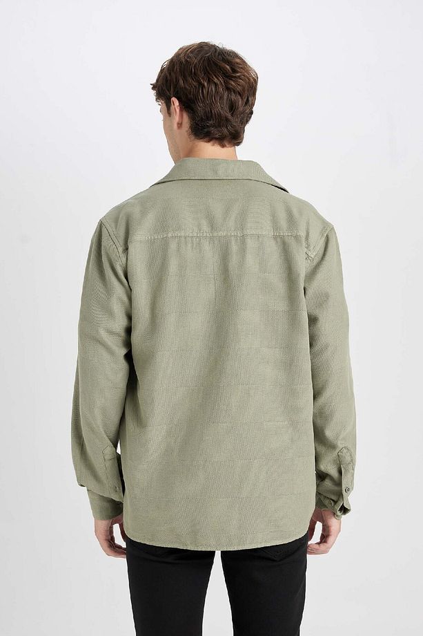 %100 Pamuk Regular Fit Basic Düz Uzun Kollu Gömlek D7397ax24au - 6