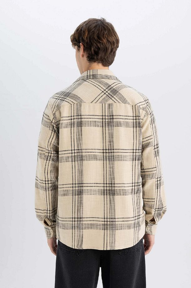 %100 Pamuk Regular Fit Kareli Oduncu Flanel Uzun Kollu Gömlek D6727ax24au - 6